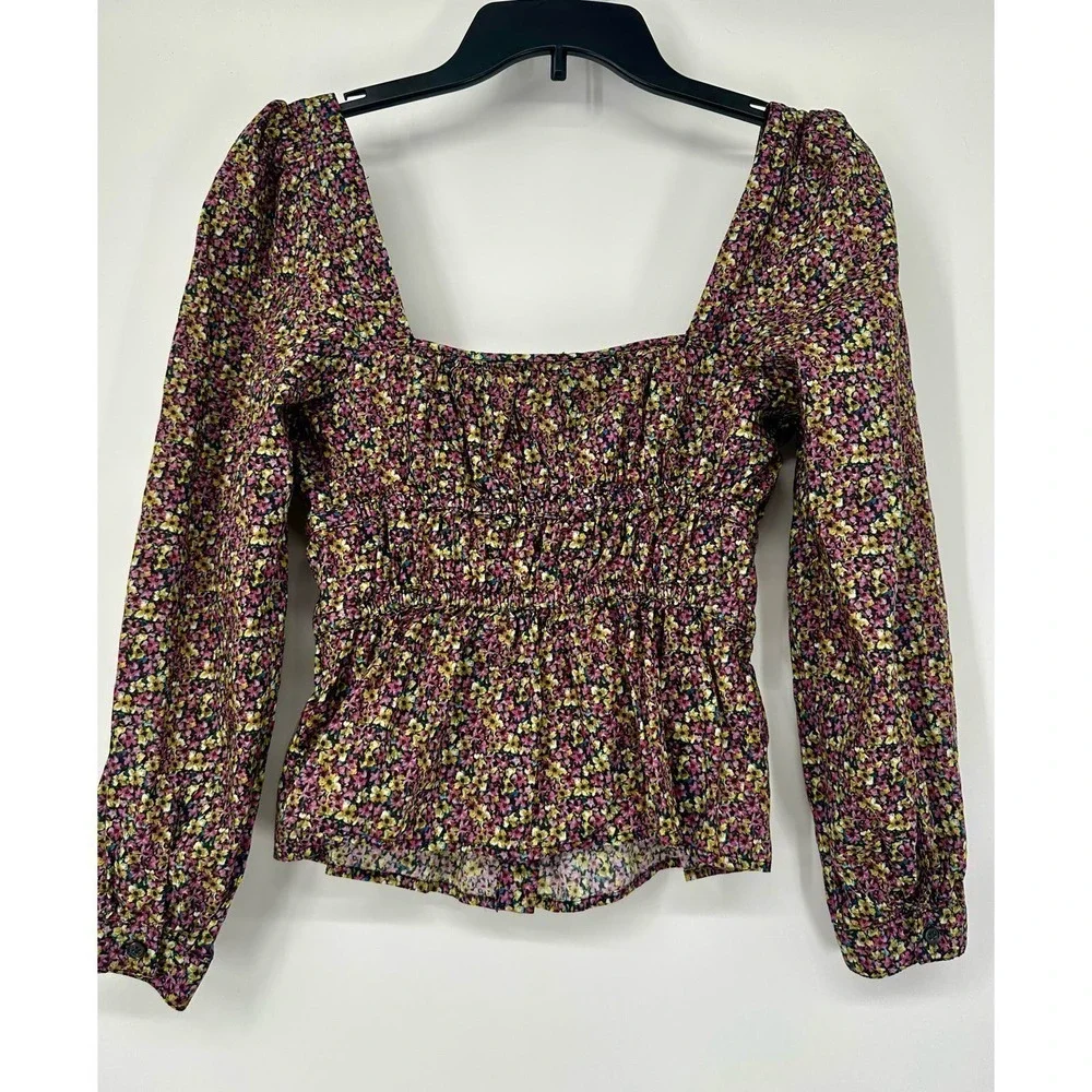 J. Crew Cinched-Waist Organic Cotton Top Liberty Busy Izzy Print